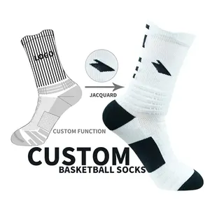 Custom Logo Knit Crew Socks Mens Running Athletics Elite Basketball Sports Socks