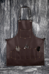 Unisex Faux Leather <b>Work</b> Coverall Multi Pocket <b>Waterproof</b> Adjustable Straps Durable Workshop Repair Maintenance Needle Detection - Product Image 5