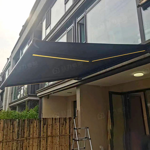 Khung nhôm Cassette LED ánh sáng cơ giới có thể thu vào mái hiên không thấm nước tán ban công mái hiên cho Patio xe bóng râm bãi đậu xe - Product Image 5