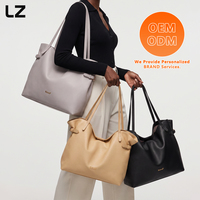 Sac fourre-tout LZ personnalisé en cuir véritable grainé classique, grande capacité, sac à main souple pour femme, idéal pour le travail, le bureau ou comme sacoche pour ordinateur portable