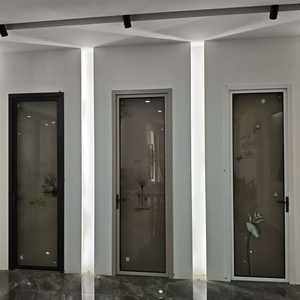 Porte en verre manuelle ultra-mince <span class=keywords><strong>RG45</strong></span>, minimaliste, moderne, en alliage d'aluminium, sans rupture thermique, étanche, finition pour salle de bain, cuisine, bureau - Product Image 3