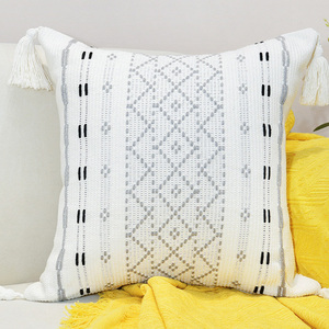 Funda <span class=keywords><strong>de</strong></span> Almohada Decorativa Boho <span class=keywords><strong>de</strong></span> Tejido <span class=keywords><strong>de</strong></span> Poliéster con Borlas - Product Image 5