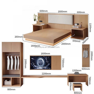 Ensembles de meubles de chambre d'hôtel de luxe modernes de qualité E1, fabricant de meubles pour chambres d'hôtes et projets d'appartements hôteliers - Product Image 5