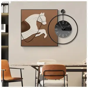 Mode ruhige Uhr Wandbehang Restaurant Dekoration Uhr Modern Light Luxus Tisch Hintergrund Wanduhr