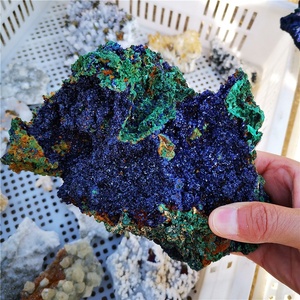 Commercio all'ingrosso Ruvido Blu Azzurrite Campione Di Cristallo di Grandi Dimensioni Grezzo Pietra Azzurrite Malachite Campioni di Minerali per la decorazione domestica - Product Image 3