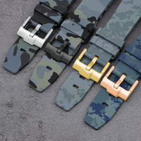 Bracelet de montre multi-couleurs en caoutchouc de sport durable et élégant Bracelets de montre en silicone 20MM Camouflage Camo Diver Watch Bracelet