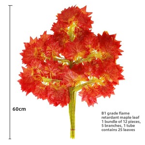H12 B1 chống cháy ngọn lửa-retardan nhà máy mô phỏng bán buôn nhân tạo Red <span class=keywords><strong>Maple</strong></span> cây chi nhánh lá đỏ <span class=keywords><strong>Maple</strong></span> lá chi nhánh - Product Image 5