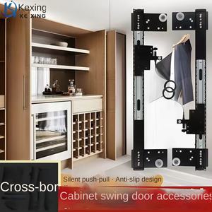 <span class=keywords><strong>Porte</strong></span> coulissante <span class=keywords><strong>pliante</strong></span> pour armoire, silencieuse, avec rail coulissant, <span class=keywords><strong>porte</strong></span> de placard, montage latéral, insertion arrière, rail caché, quincaillerie en acier - Product Image 4