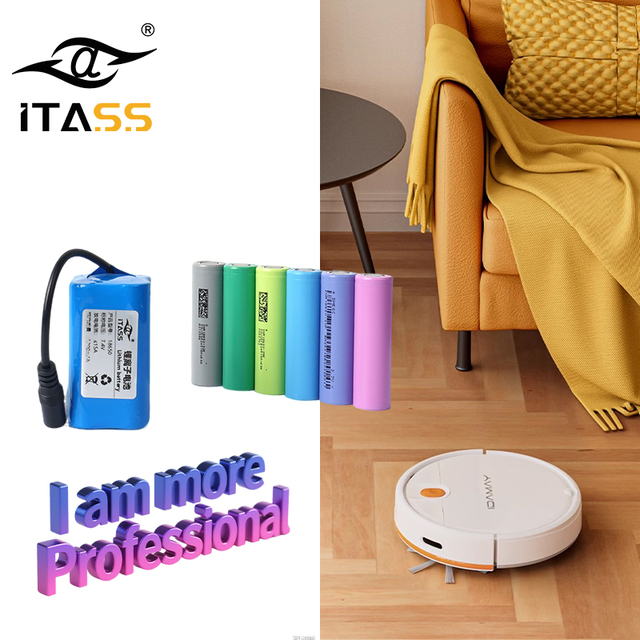 Itass 18650 2S2P 7.4V 5200mAh Solid State Battery Pack UN38.3 Certified Grade Cells 800 Cycles for Sweeping Robot Vacuum Cleaner