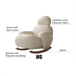 Kursi Goyang Minimalis Modern Putih Salju Kualitas Tinggi Modern Obral Sofa Berlengan Klasik