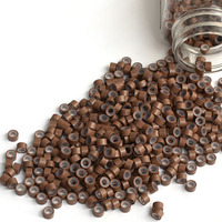 Micro-perles et anneaux de liaison en plastique doublés de silicone de 5*3*3 mm, 500 pièces/boîte, pour extensions de cheveux