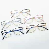 Gafas POESOS Modelo 147, Modernas, Metálicas, Estilo Ojo de Gato, Color Sólido Juvenil, Ligeras, Fotocromáticas, Anti Luz Azul, Sin Montura