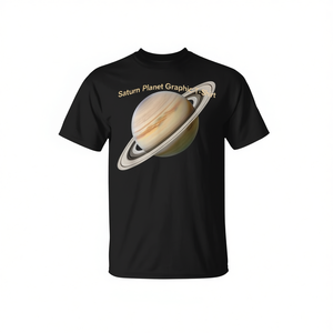 Camiseta con gráfico del planeta Saturno, diseño de ciencia espacial, unisex para adultos, color negro - Product Image 2