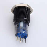 ONPOW diskon 5% (CE, ROHS) LAS2GQF-11D/G/120V/A 16mm 1 no1nc sakelar tombol tekan warna hitam bercahaya titik