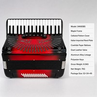 Accordéon chromatique à boutons OME PLK100 6034, 34 touches, 60 basses, portable, import italien, avec panneau métallique sculpté et lamelles.
