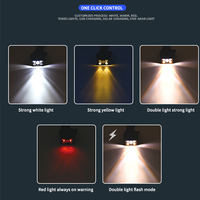 Lampu utama LED Mini lampu, multi-lampu manik-manik LED merah kuning, lampu depan tahan air peringatan kerja Mini portabel baterai dapat diisi ulang USB tenaga surya