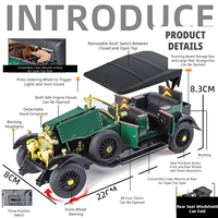 Modèle de voiture classique Phantom Generation à l'échelle 1/24 en alliage, pièce décorative de collection avec son et lumières, fonction de recul