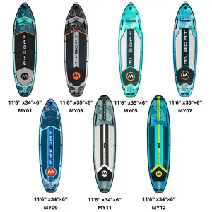 Sports nautiques personnalisés OEM 11'6 "x 34" x 6 ''planche à pagaie debout surf Sup pêche planche à pagaie planche de surf gonflable