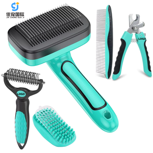 Kit de toilettage pour animaux de compagnie 5 en 1, brosse en plastique pour chiens et chats, peigne pour enlever les poils, coupe-ongles, pour petits animaux - Product Image 1