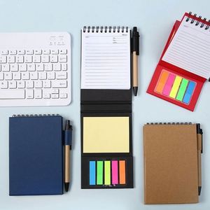 Custom 3D Sticky Notes and Spiral Kraft <b>Notebook</b> Combo Repositionable Memo Set with Logo Printing for Business Promotions - Product Image 2