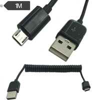 Kabel Data Pengisian Cepat 6A Inti Tembaga USB 2.0 ke Micro USB dengan Pegas Retraktil untuk Ponsel Android, Pengisi Daya Mobil, Model Transfer 2510