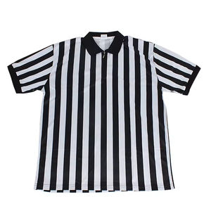 Personalizado transpirable de secado rápido para hombre de baloncesto Rugby fútbol árbitro Jersey manga corta cremallera uniforme a rayas - Product Image 3