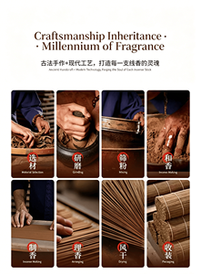 Incenso in Bastoncini di Legno di Agar e Sandalo, 100% Naturale e Biologico, Set di Prova per Dodici Serie, Esperienza di Aromaterapia - Product Image 2