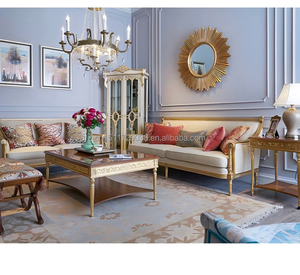 Canapé de luxe de style provincial français <span class=keywords><strong>Louis</strong></span>, avec cadre en bois sculpté et revêtement en tissu, pour salon de villa - Product Image 4
