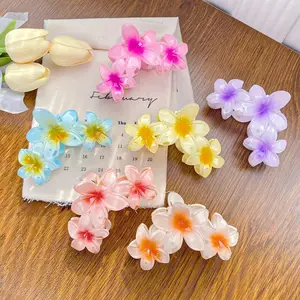 YIYI, primavera y verano, superventas, clips de garra de plumeria, 11cm, gran combinación de flor, Garra Para el cabello, pinza para el cabello para niña