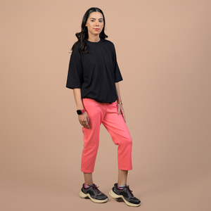 Pantalon Capri Décontracté pour Femme en Mélange de Coton Premium, Coupe Slim, Tissu Extensible Doux - Product Image 3