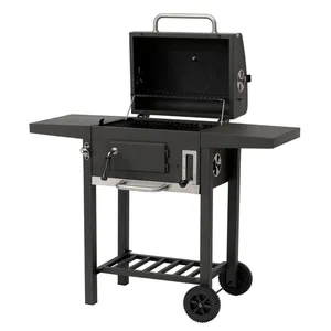 Wholesale Ce Approved Large Asador De Carbon Trolley Bbq Smoker Charcoal Barbecue Grill For Family Gathering