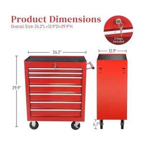 कस्टम शीट धातु गैरेज अलमारियाँ भंडारण कोने उपकरण बॉक्स छाती कैबिनेट दराज पहियों के साथ - Product Image 5