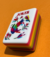 Jeu de Mahjong américain en acrylique, tuiles de Mahjong Fiesta Jokers et tapis de Mahjong