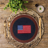 Tapis de tasse de bouteille de drapeau américain noir personnalisé