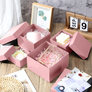 Classic <b>Square</b> 3-Piece Flower Gift Box Set Bridesmaid Packaging Gift Box for Birthday - Product Image 3