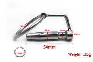 Penis Expander Baja Tahan Karat Kateter Urin Dilator Uretra Klem Cincin Fetish Kesucian untuk Pria - Product Image 5