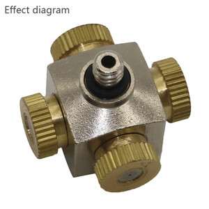 Conector de boquilla de cobre con 3, <span class=keywords><strong>4</strong></span>, 5 agujeros, sistema de nebulización, Conector de boquilla de atomización de aire - Product Image 6