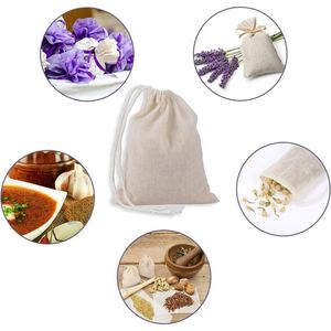 Wholesale Custom Logo Personalized Soft Fabric Calico Canvas Cotton Drawstring <b>Bag</b> With Double <b>String</b> - Product Image 5