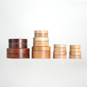 Bình rỗng 200g 100g 50g 30g 15g Bình nhôm có nắp gỗ tre cho Kem dưỡng thể - Product Image 1