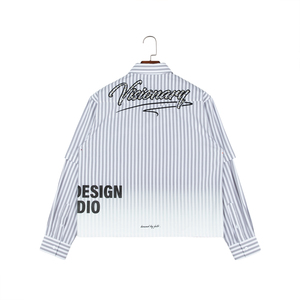 Camisa de manga larga a rayas DTG de algodón 100% con logotipo personalizado <span class=keywords><strong>para</strong></span> hombre, <span class=keywords><strong>camisas</strong></span> informales <span class=keywords><strong>bordadas</strong></span> con estampado cuadrado y cuello cuadrado <span class=keywords><strong>para</strong></span> hombre - Product Image 2