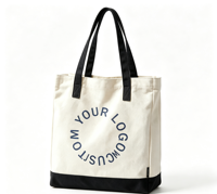 Grand sac fourre-tout de voyage pliable avec fermeture éclair, en toile de coton recyclé écologique, sac cadeau vierge à longues poignées avec logo personnalisé