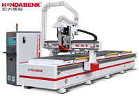 Nouvelle conception de machine de gravure sur bois changement d'outil automatique CNC ligne de production de meubles de panneau de routeur de HONDABENK CNC