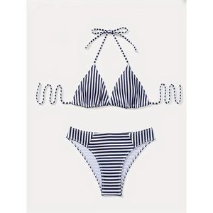 Traje de Baño OEM con Cordón Ajustable, Parte Inferior Cheeky, Bikini Personalizado con Tanga, Traje de Baño de Lujo para Mujer en Venta - Product Image 1