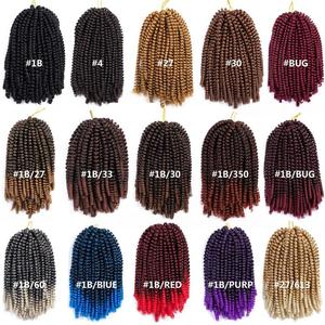 Extensions de cheveux synthétiques Spring Twist 8 et 12 pouces, tresses au crochet bouclées et volumineuses, style Bomb Twist Spring Curl - Product Image 5