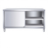 Comptoir de travail professionnel personnalisable en acier inoxydable double face avec rangement sous étagère pour cuisines commerciales et restaurants