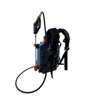 Pulvérisateur à dos de 15 litres en PE avec batterie au lithium, pompe à vitesse variable à dents bleues et tuyau détachable