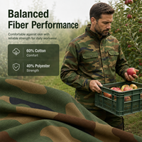 Tissu camouflage en polyester et coton, tissu ripstop camouflage 230 g/m², résistant aux plis, vêtements de travail pour les uniformes des forêts et des vergers