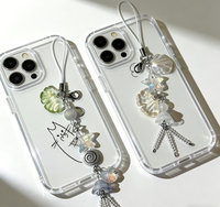 Breloque de téléphone personnalisée style océan estival, mignonne, avec pendentif coquillage et méduse, lanière de sac, porte-clés pour fille et femme