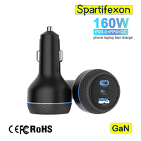 Chargeur de voiture GaN triple port USB-C/USB-A 165W PD 31 à charge ultra-rapide avec prise allume-cigare pour téléphones et ordinateurs