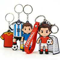 Porte-clés personnalisé avec logo, porte-clés en caoutchouc souple PVC, porte-clés en silicone, porte-clés de football sportif 2D, porte-clés de coupe de football personnalisés